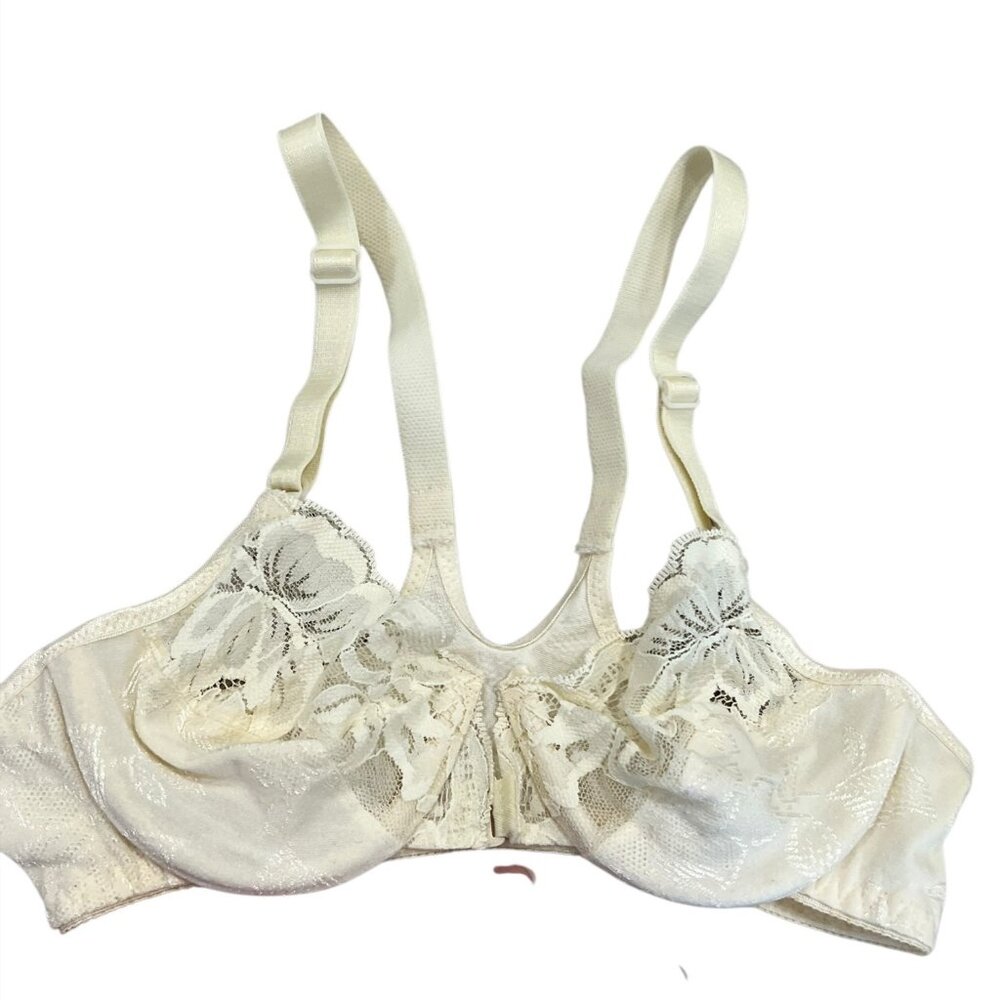 Victoria's Secret Vintage Gold Label SATIN Lace Underwire Bra 32A Front Closure